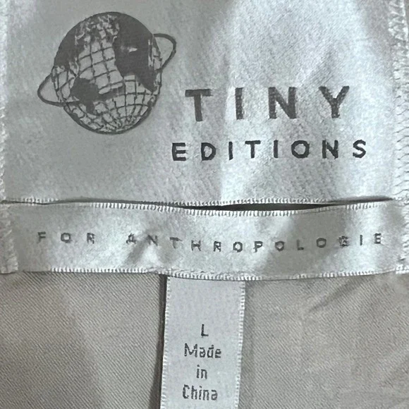 Anthropologie Tiny Editions‎ Amber floral satin embroidered bomber jacket Sz L